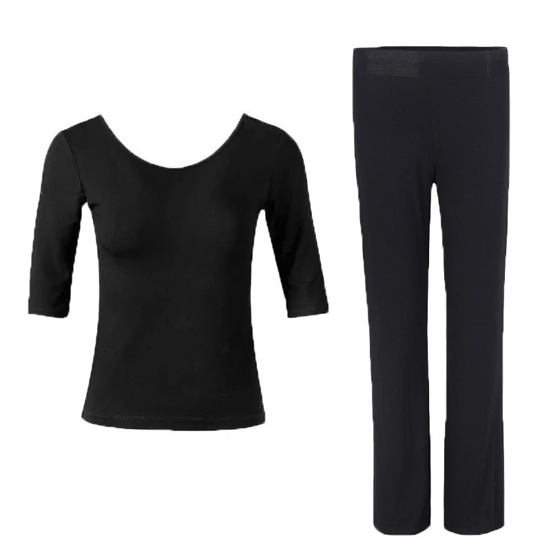 新款形体礼仪舞蹈服女成人练功服优雅仪态走秀练习训练套装莫代尔