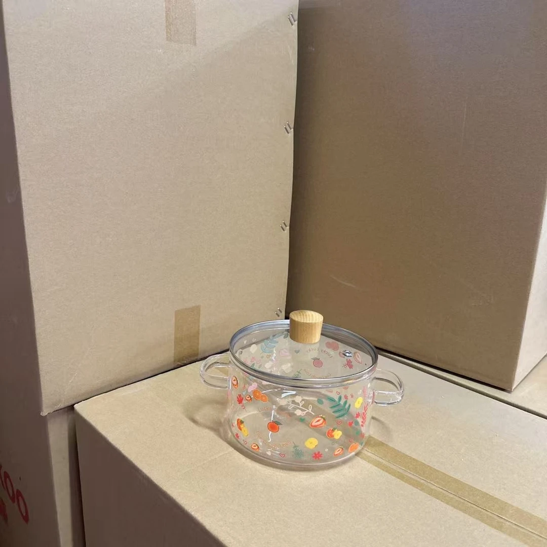 双耳玻璃锅家用款式颜色随机