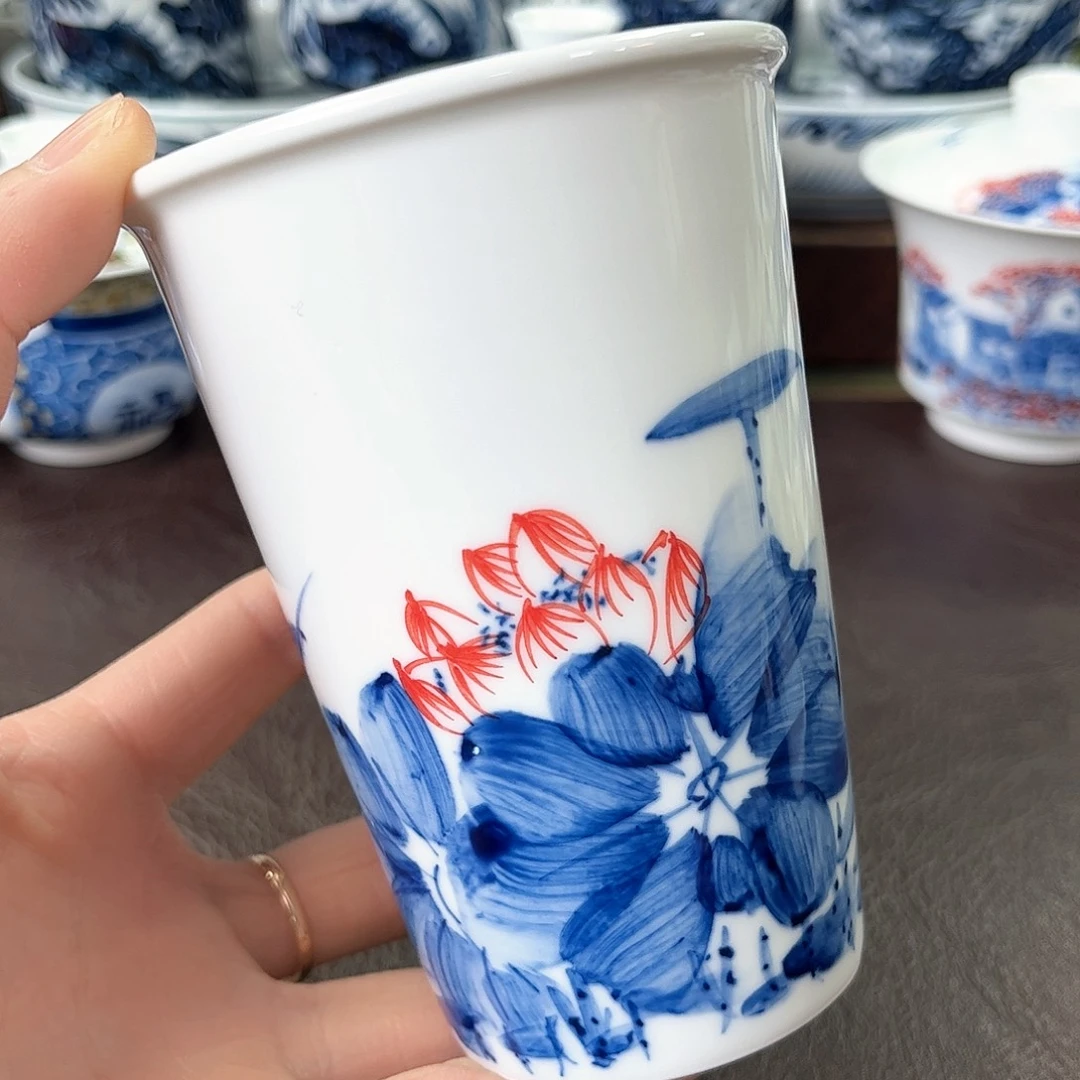 杯手绘高温瓷器瑕疵