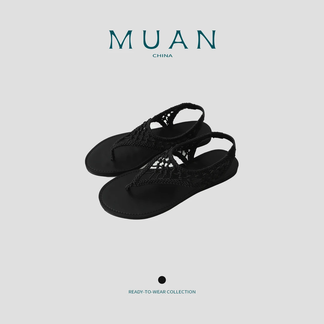木岸MUAN:《莫妮卡凉鞋》定制手工编织波西米亚民族凉鞋女LL-3258-1