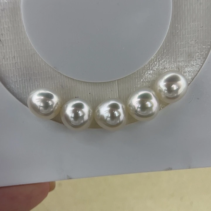 海水珍珠耳饰未镶嵌9.9mm 澳白 微笑链 很亮H7