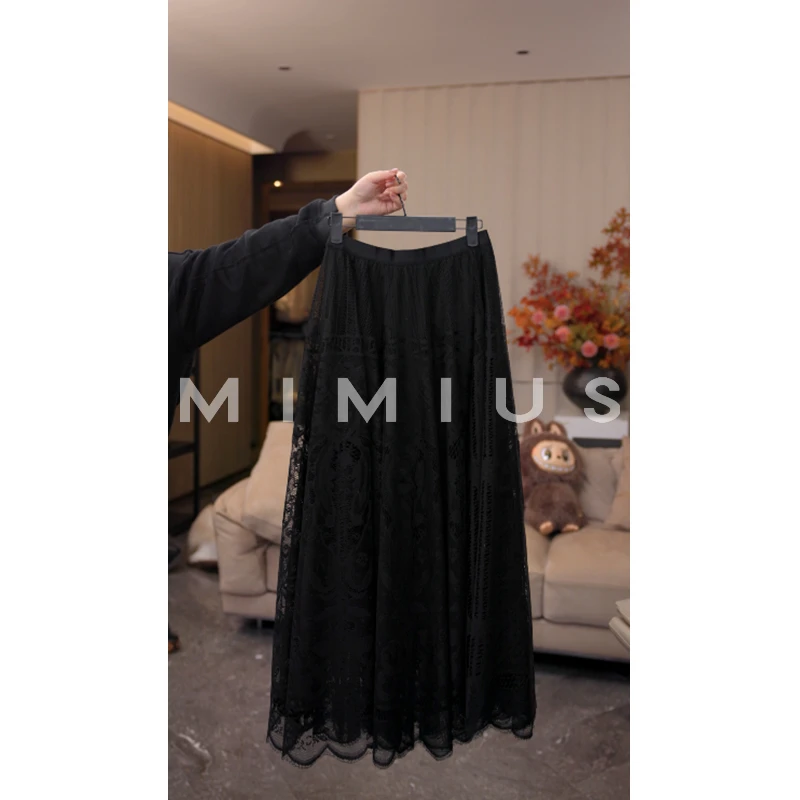 【mimius】P 重工满幅绣花加绒里布半裙 G11083