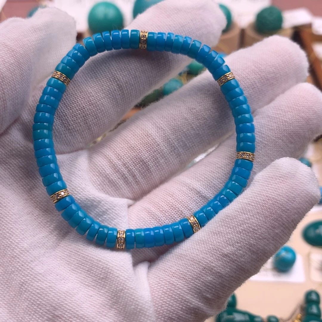 绿松石18K金镶嵌珠宝奇石