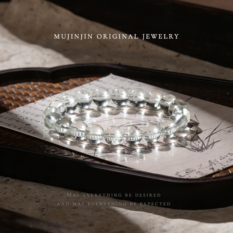 【木槿槿】天然绿水晶手串女款约9m串珠手链时尚轻奢XL2901-A9_5-1