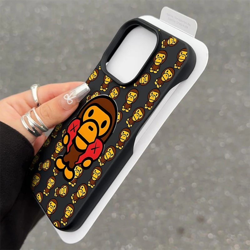 卡通猿人头半包软壳适用苹果16/15promax手机壳iphone14/12/11/13