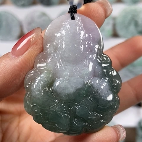 翡翠颈饰未镶嵌黄财神爷福利