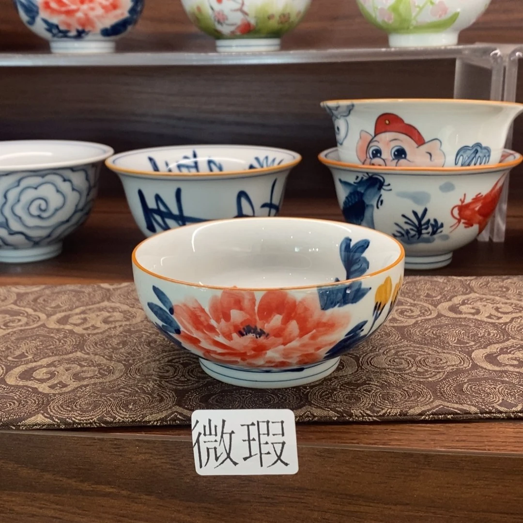 釉下彩老陶泥手工绘制