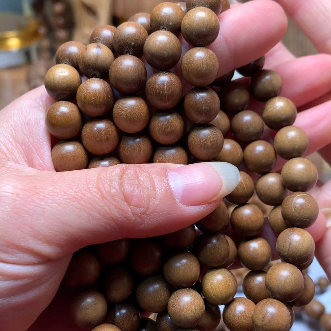 檀香木手串/手链老山檀香1.0多圈顺纹瑕疵