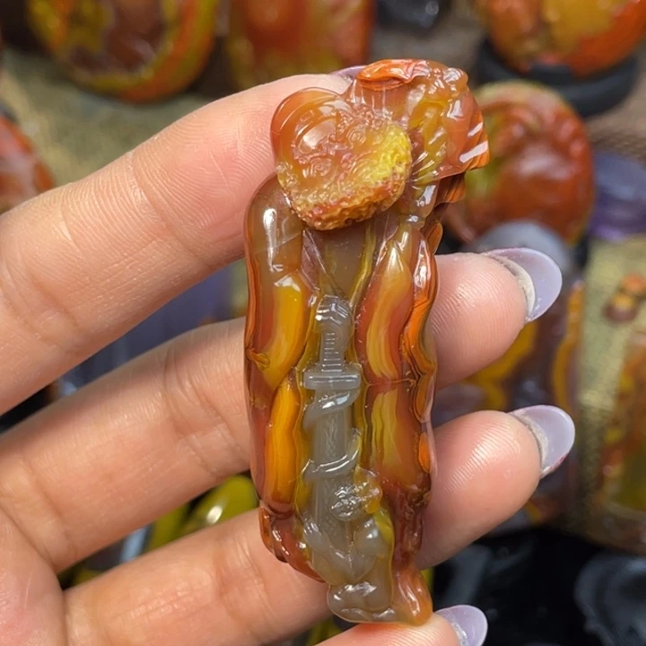 玛瑙/玉髓未镶嵌珠宝奇石北票钟馗3888