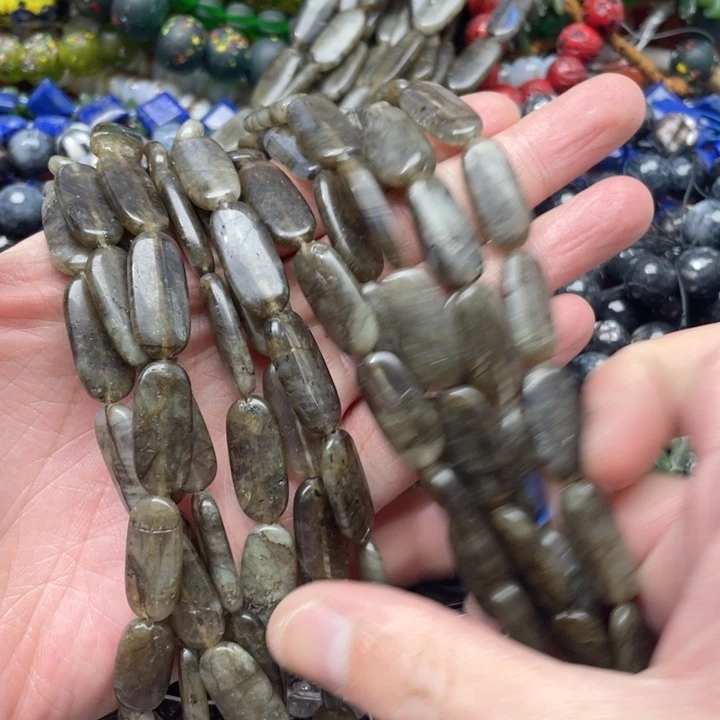 玛瑙/玉髓合金珠宝半成品一条10x23mm拉长石