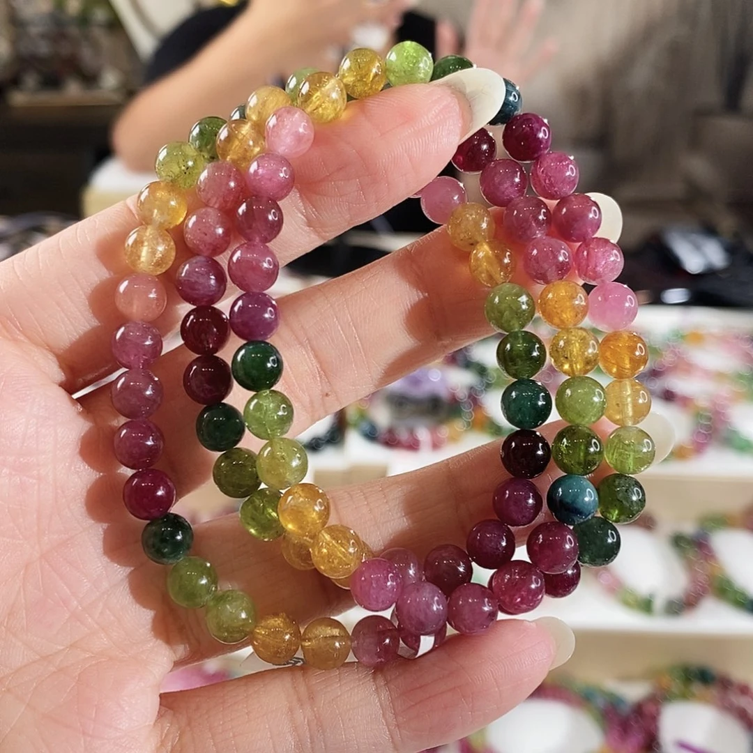 未镶嵌碧玺手链G2628三圈颜色微差