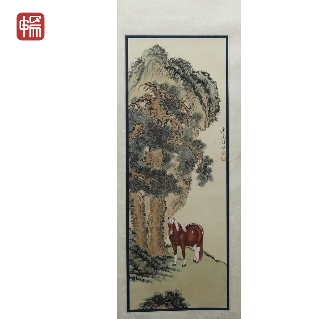 "B091 松下立马图 马晋33*90（2.67） 纸本立轴 XR"