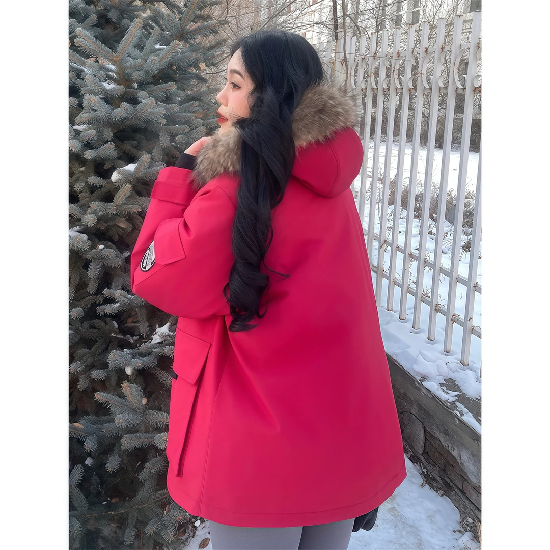 曼格西德 / 2.0大鹅厚款保暖羽绒服12299花契200斤胖mm休闲时尚