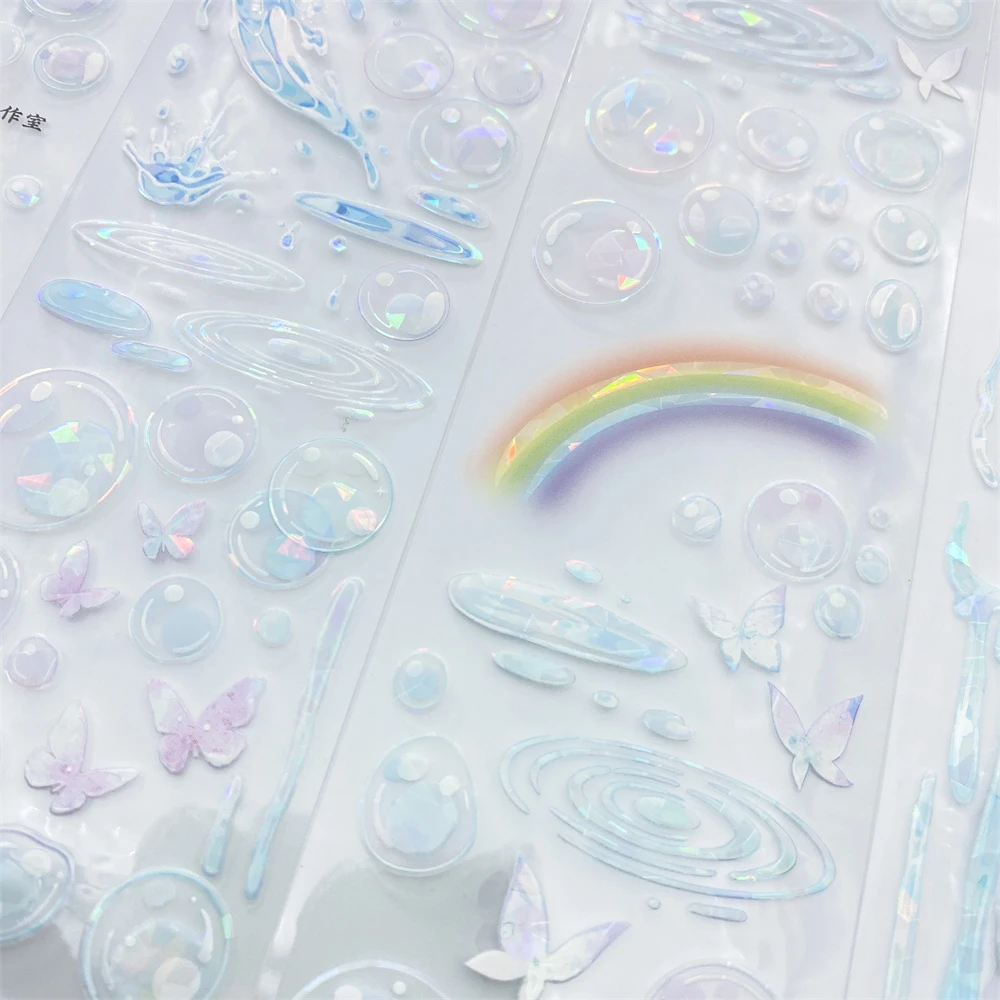 手帐分装胶带p35雨过天晴朝夕泡泡彩虹PET古风素材账流麻贴纸咕卡