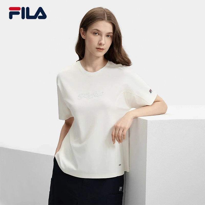 Fila/斐乐女早秋新款【时尚休闲百搭舒适】针织短袖T恤F11W431105F
