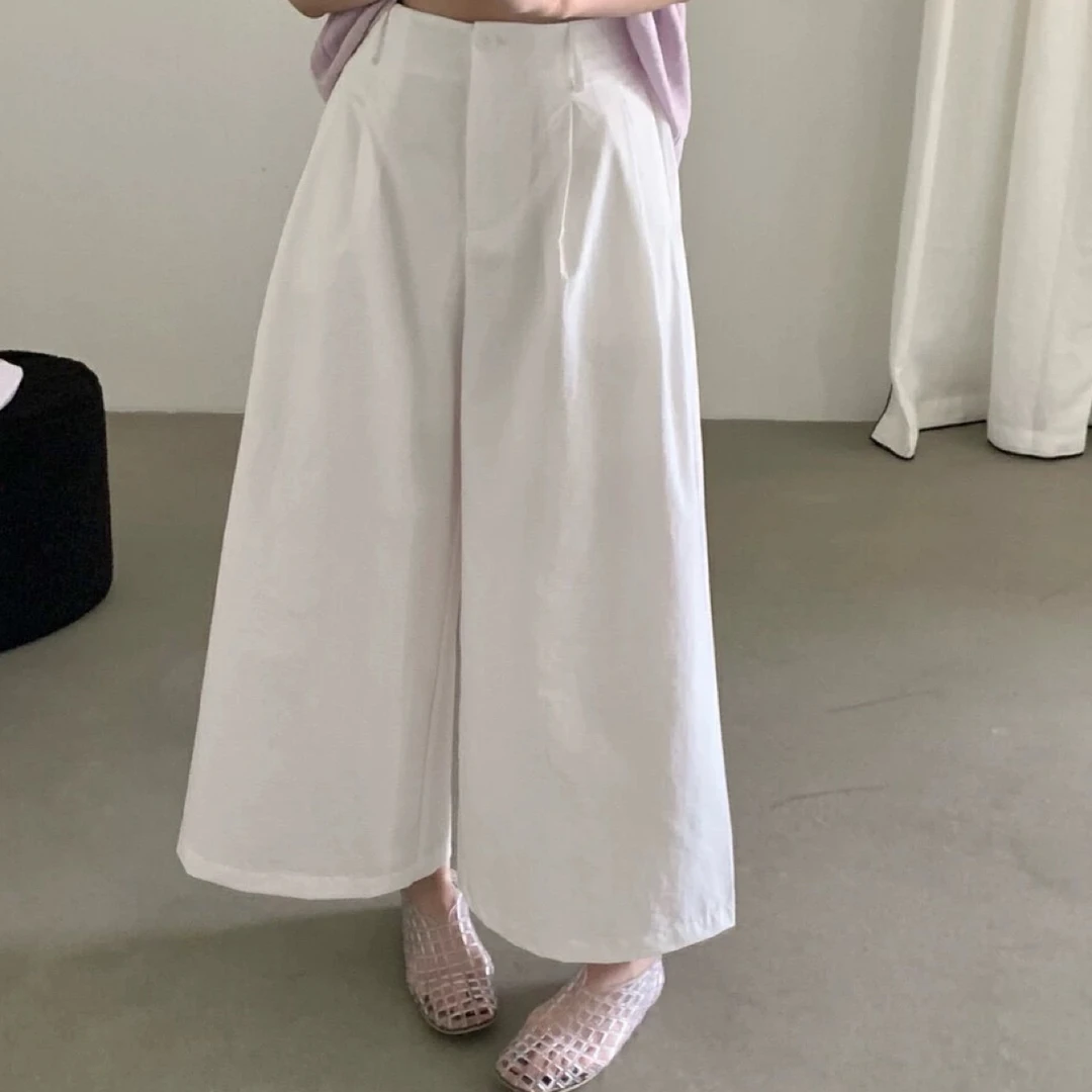 夏季新款高腰直筒宽松阔腿裤气质百搭小个子友好