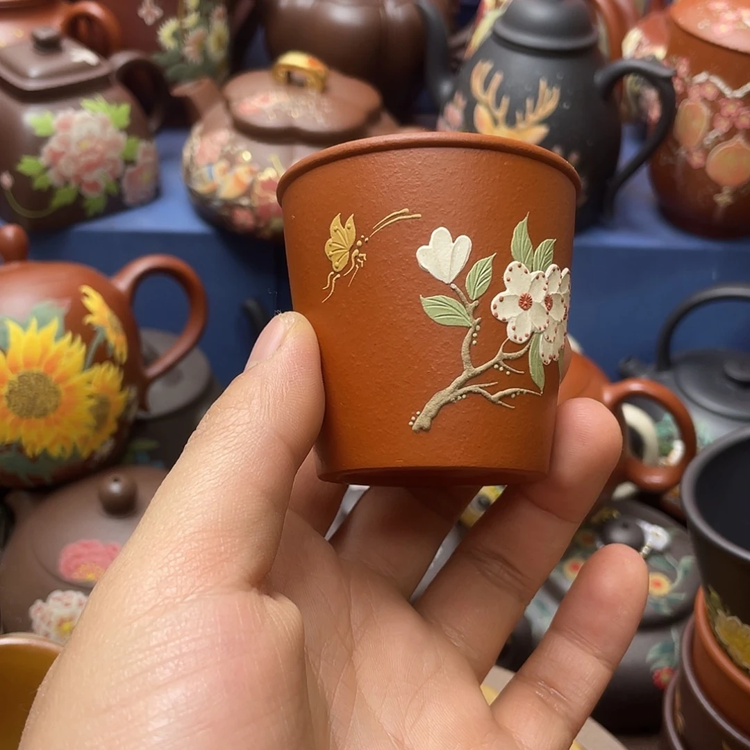 茶杯红泥紫砂主人杯80cc