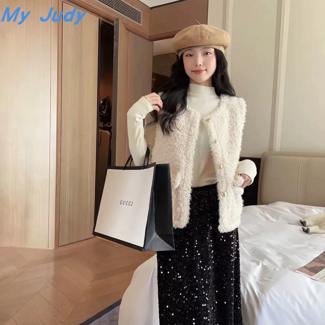 【肉总】小香风简约毛毛马夹