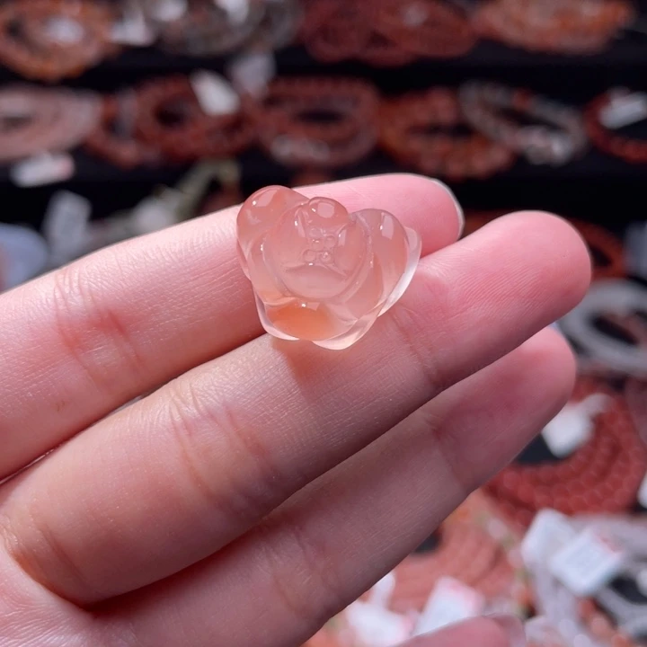 南红玛瑙未镶嵌配饰三角莲花453打孔备注