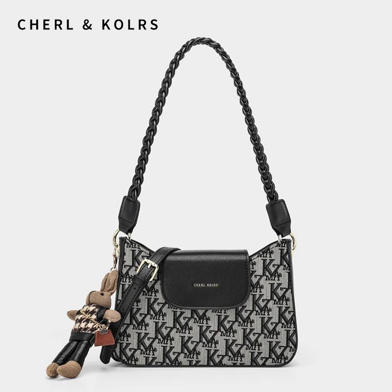CherlKolrs包包女2025新款轻奢刺绣绣花单肩包通勤斜跨女包