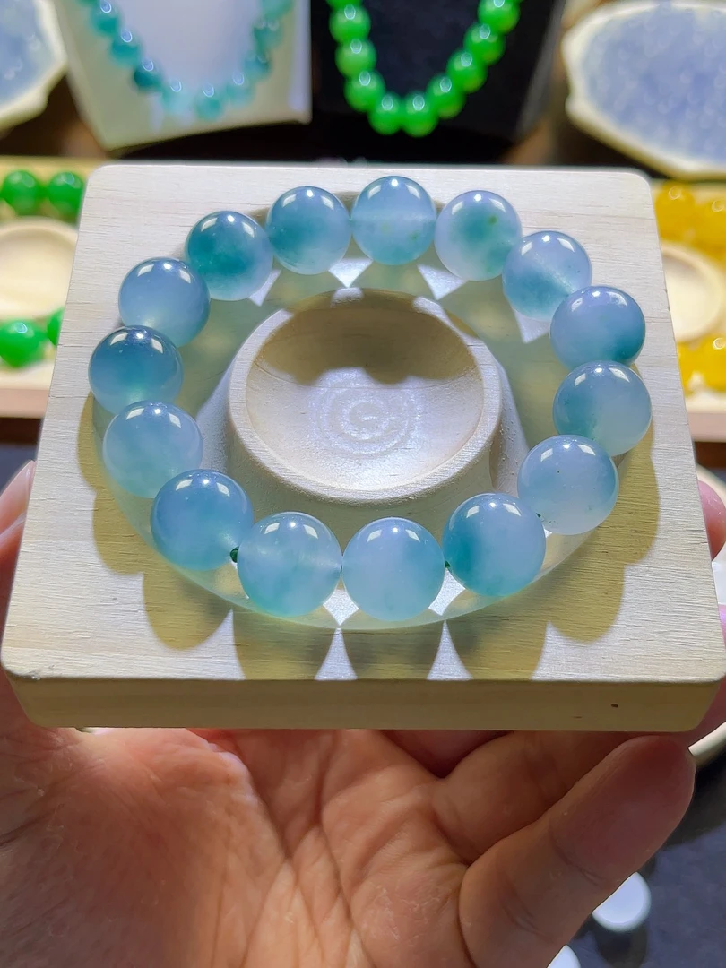 【玉商行甄选】卡14MM缅翠缅A兰花Z 多样性发其一