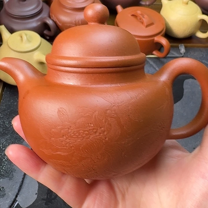 M***n紫砂刻绘蜻蜓小煤窑红泥