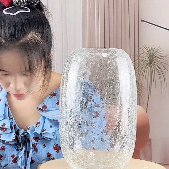 玻璃刘*冰裂花瓶花瓶20