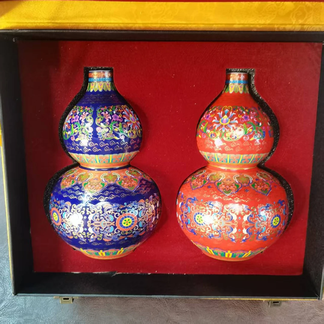 R0095孙建弘优选景德镇陶瓷葫芦瓶一对