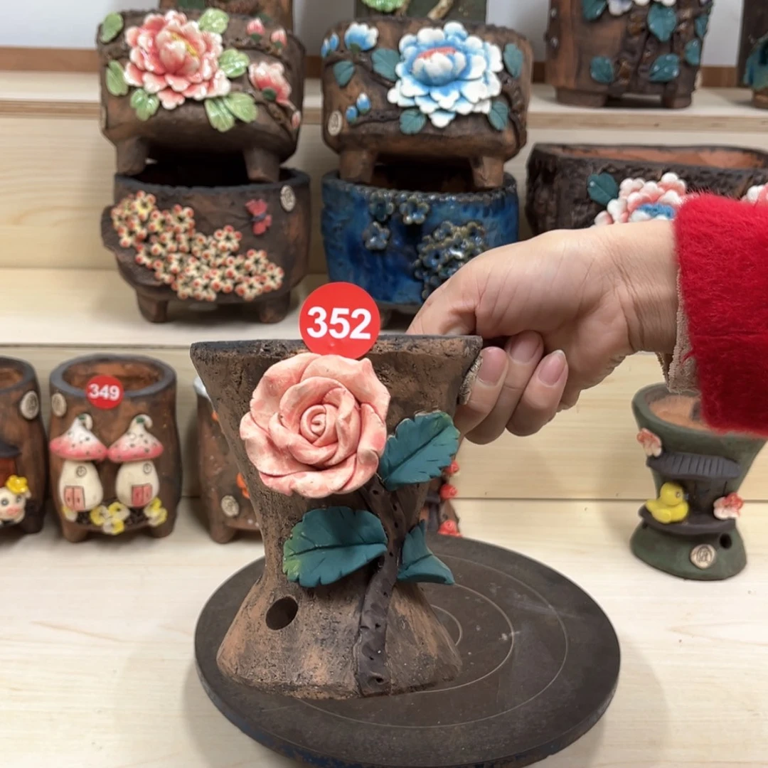 【闪购商品】紫砂花盆352号内口9.5外高13