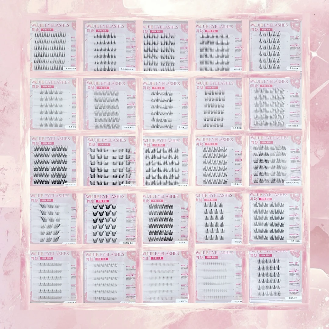 （6盒）自然仿真软梗假睫毛免胶自粘全家福 任意搭配 懒人新手必备