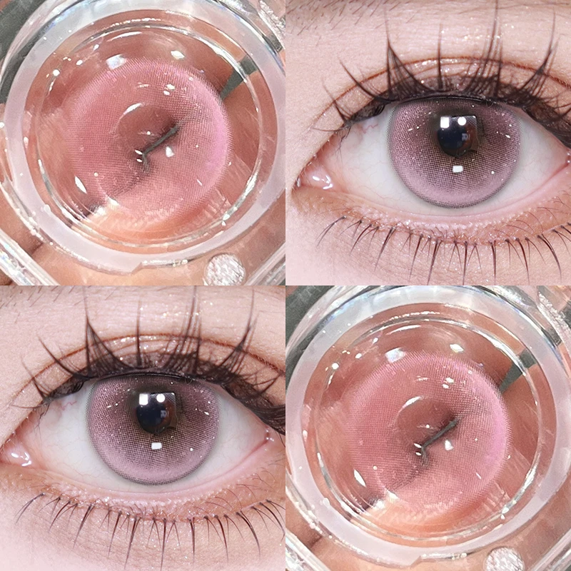 OVOLOOK【日抛10片装】美瞳樱花雪团粉色清透灵秀隐形眼镜大直径