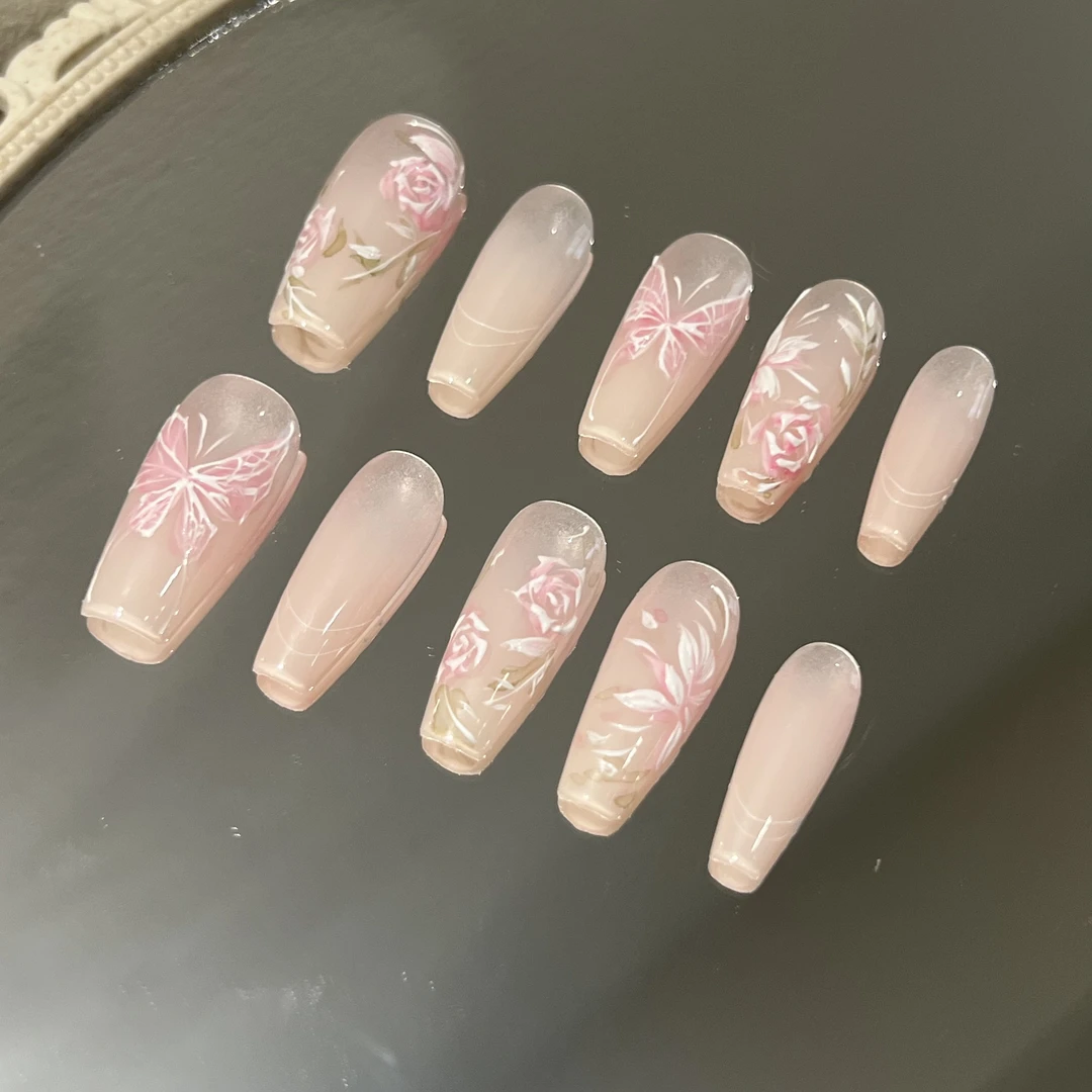【简蝶】手绘系列纯手工穿戴甲-梵耀