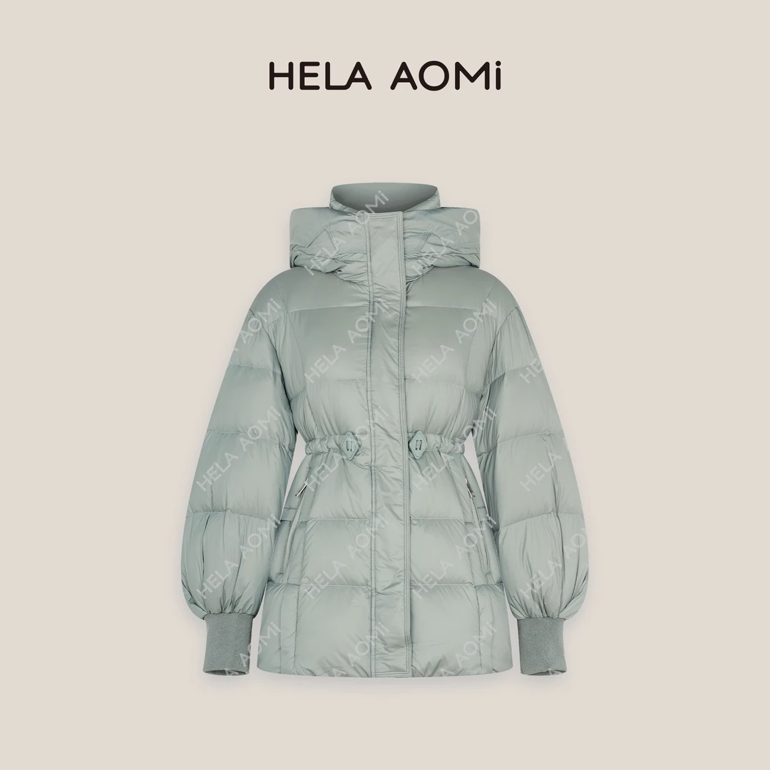 HELAAOMI “小裙摆”保暖修身羽绒服新款翻领保暖外套女CY4DM01648