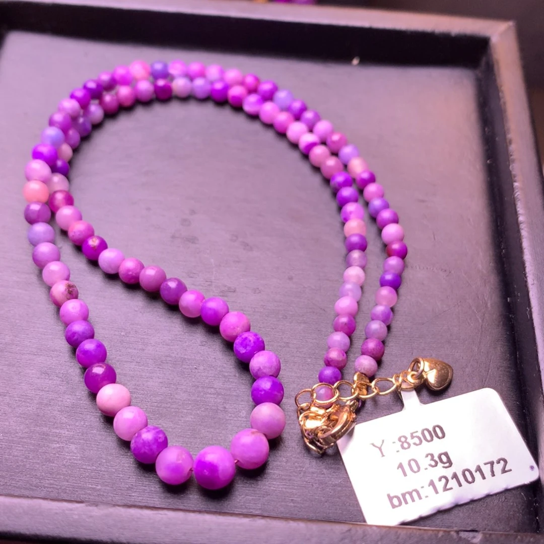 苏纪石（舒俱来）未镶嵌圆珠项链