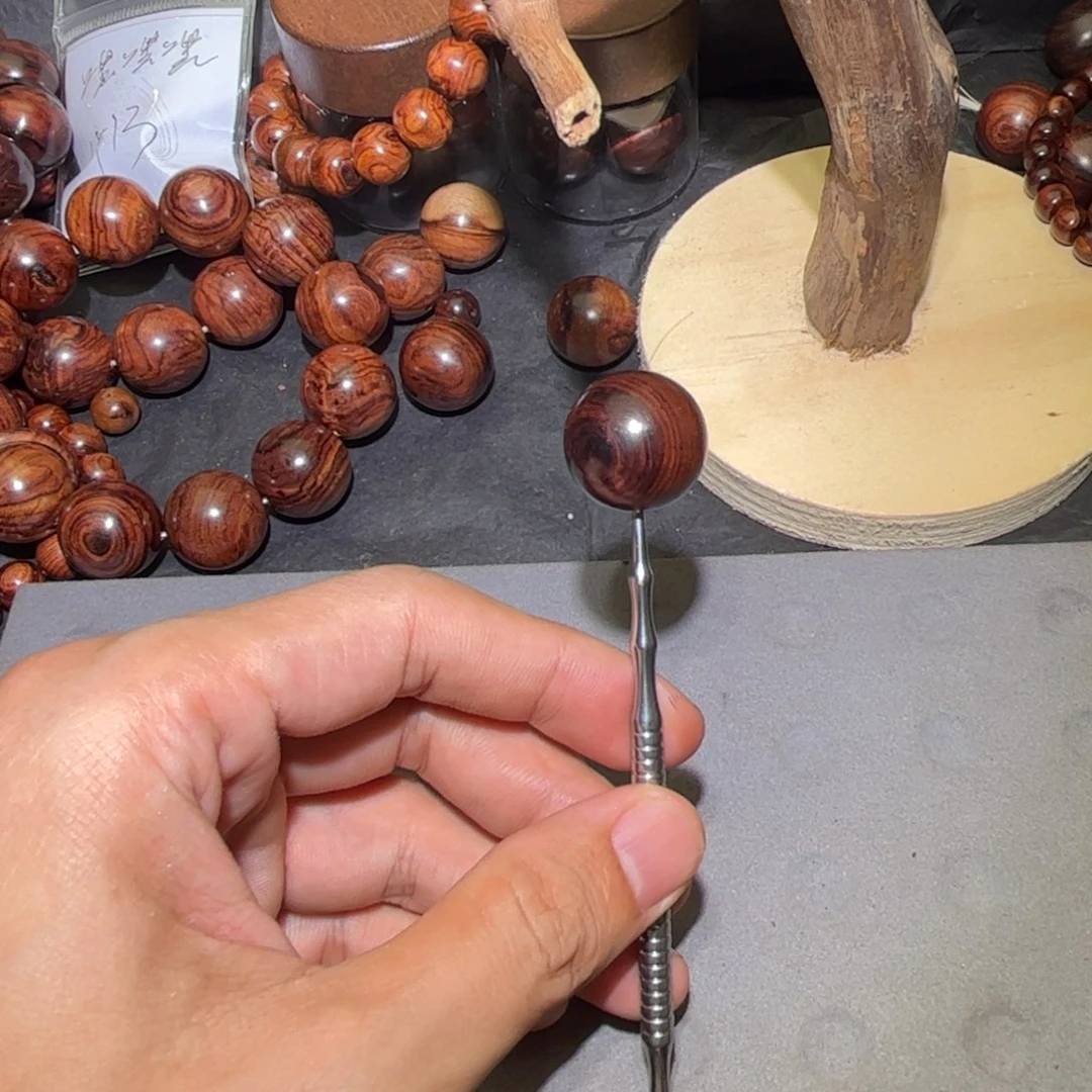 黄花梨/降香黄檀手串/手链海南黄花梨紫油梨开门海顺纹大黑线