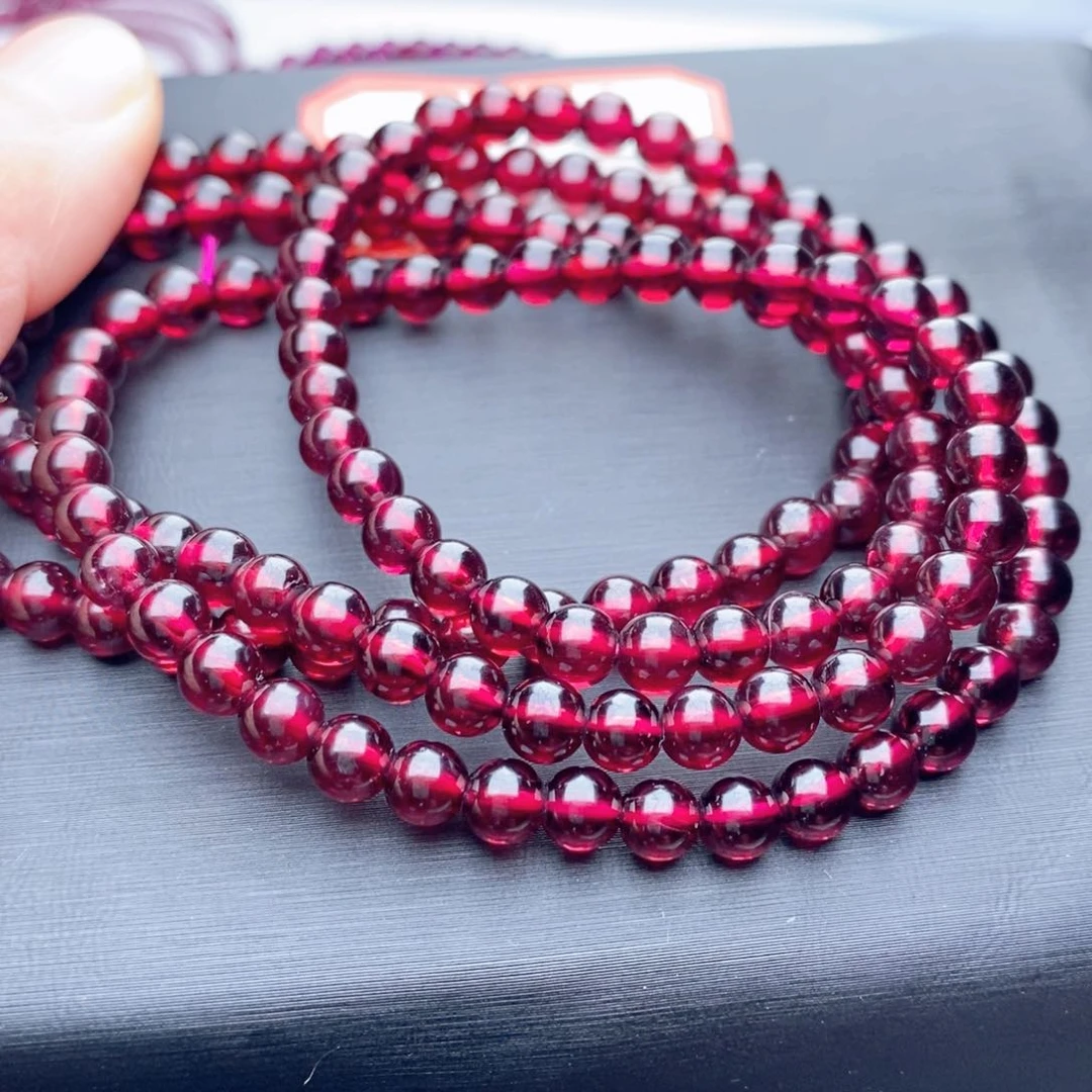 石榴石手链未镶嵌崽*。5毫米4圈