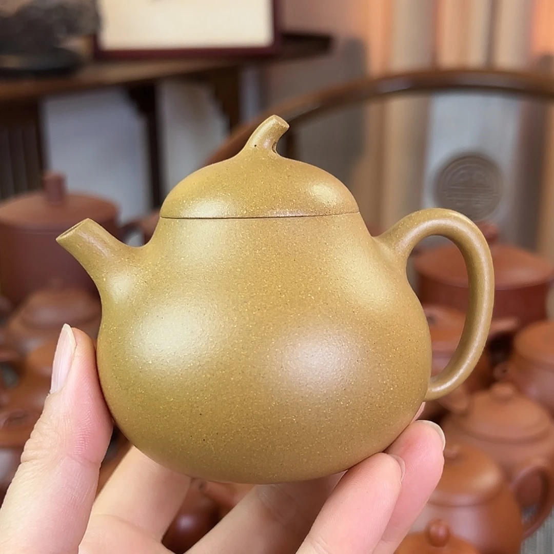 茶壶紫砂精品原矿 茄瓜黄段 180cc