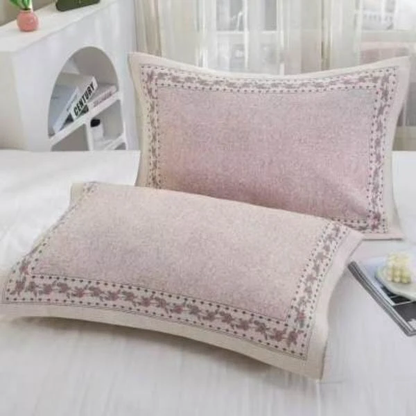 【枕巾-花若风-粉】52*78cm汉麻四季通用多功能枕巾亲肤透气机洗