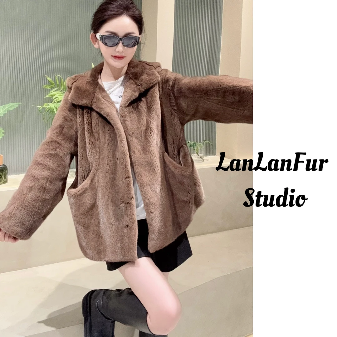 LanLan-耀眼流星"2025新款水貂皮外套冬季皮草时尚女款-2224
