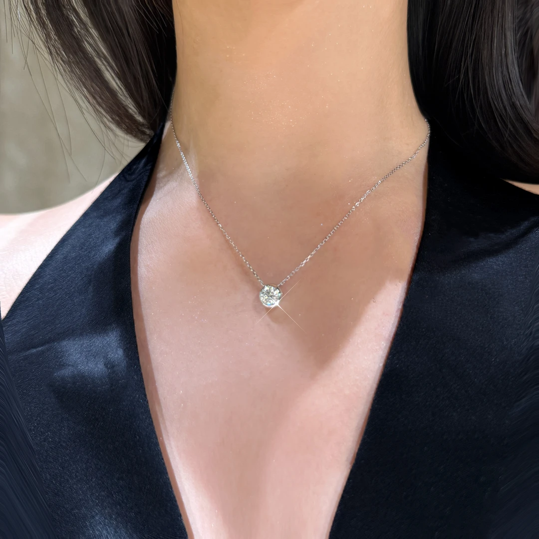 QANNA【泡泡】【50分主钻】轻奢小众经典设计款钻石锁骨链项链AY