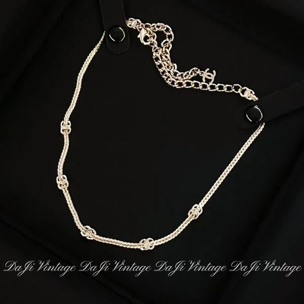 大吉中古/chanel香奈儿淡金色双c蛇骨项链