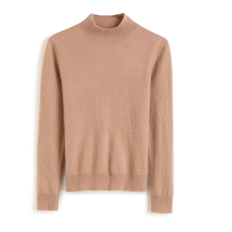 半高领平面基础款女士羊绒衫   SD -903