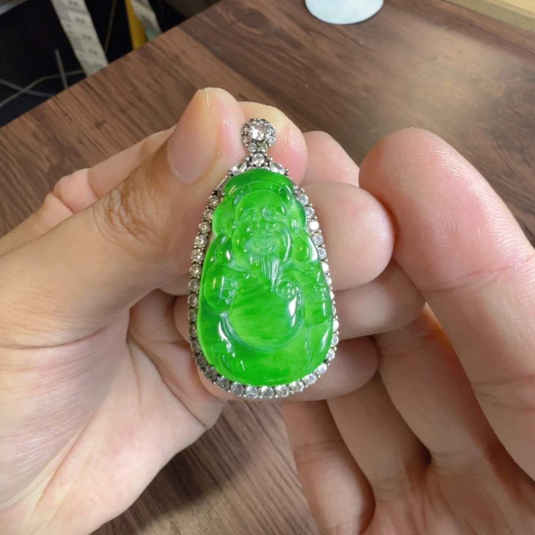翡翠银S925镶嵌颈饰