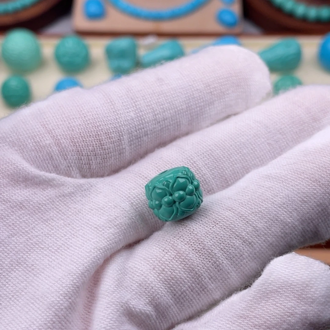 精品深绿并蒂莲卡11mm