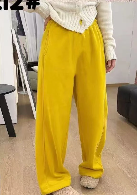 嘉嘉推荐#22212【秋冬加绒加厚款】收腰抽绳休闲卫裤