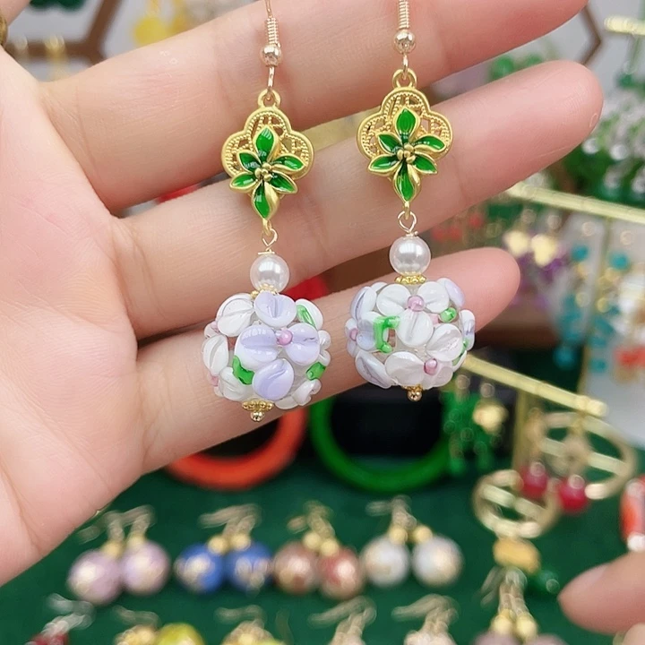 石英岩玉合金耳钉