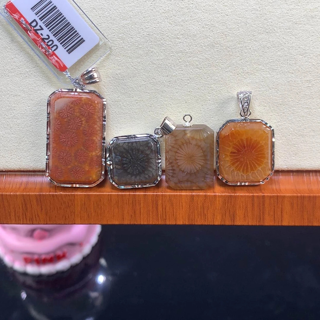 【闪购商品】颈饰未镶嵌硅化珊瑚(珊瑚玉)16号单价200一颗镶嵌吊坠