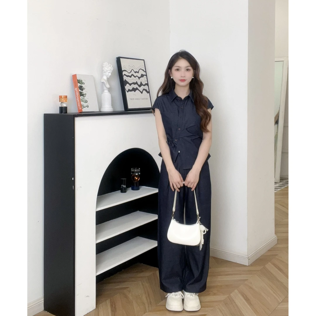 【小个子专属】IEF/爱依服2025新款夏季梭织上下套裤流光风