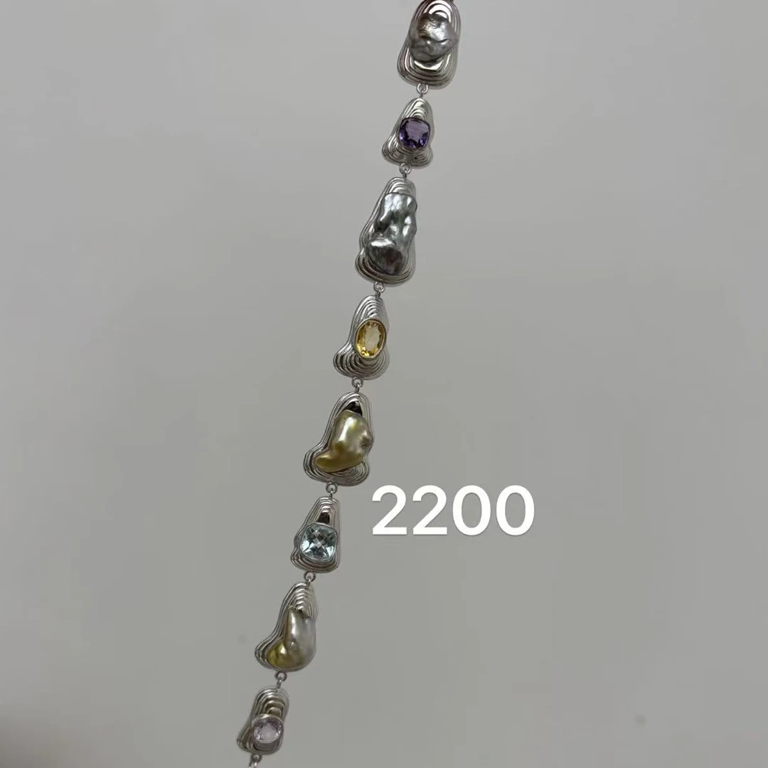 孤品海水珍珠keshi手链项链两戴