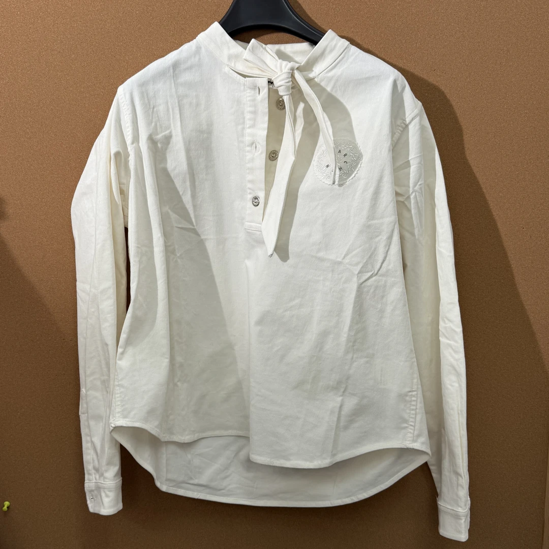 【Lunan】mar灯芯绒蝴蝶结衬衫